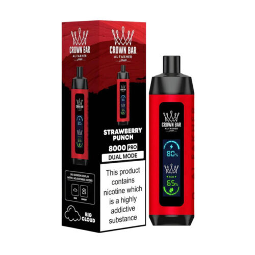 Al-Fakher-Disposable-Vape-Crown-Bar-Strawberry-Punch-8000-Puffs