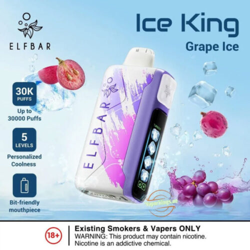 Elf Bar Ice King Disposable Vape - Grape Ice (50mg) (30,000 Puffs)