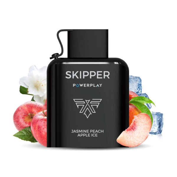 Skipper Powerplay Prefilled Pod – Jasmine Peach Apple Ice – 50mg – 16000 Puffs Skipper-Powerplay-Jasmine-Peach