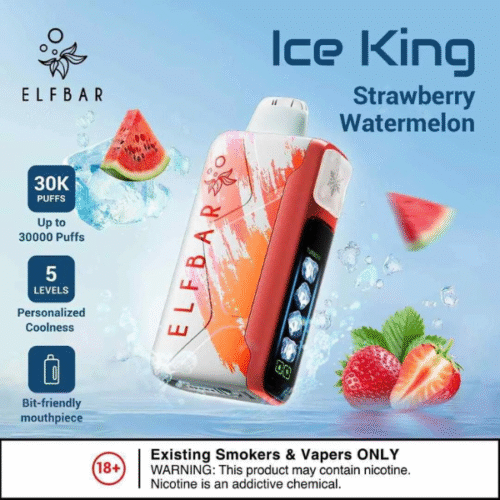 Elf Bar Ice King Disposable Vape - Strawberry Watermelon (50mg) (30,000 Puffs)